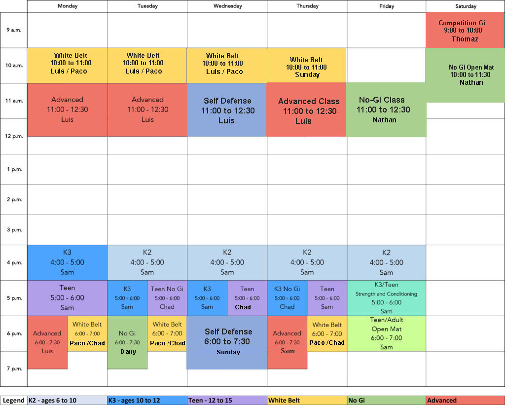 Schedule – Maui Jiu-Jitsu Academy